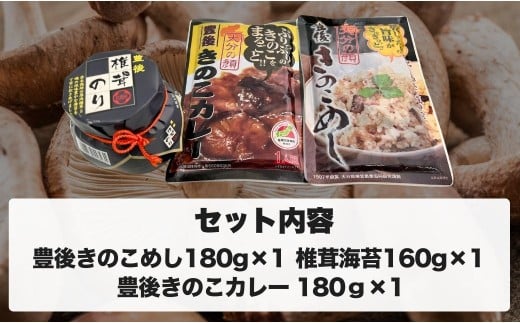 【レトルトカレー】豊後きのこのレトルトカレー＋豊後きのこめし＋椎茸海苔160g | レトルトカレー レトルト カレー れとるとかれー きのこカレー レトルトのカレー 津久見市 【tsu004607】