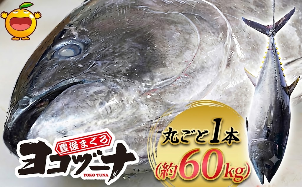 マグロ まるごと1本 約60kg (解体・カットなし) 豊後まぐろヨコヅーナ | 大分県津久見市産 マグロ まぐろ 鮪 丸ごと 赤身 大トロ 中トロ トロ 刺身【tsu0003018】