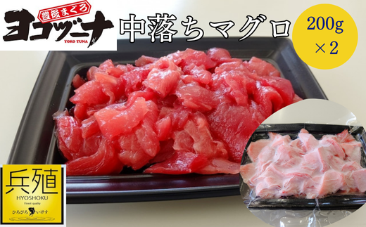 【本マグロ・豊後マグロ】豊後まぐろヨコヅーナ 中落ち 200g×2（本まぐろ） | マグロ まぐろ ぶんごまぐろ マグロ中落 マグロ希少 まぐろ中 まぐろ部位 まぐろヨコヅーナ 刺し身 大分県産 九州産 津久見市 【tsu001112】