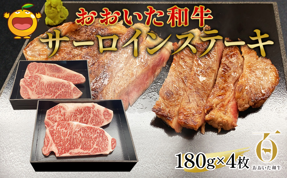 おおいた和牛 サーロインステーキ 約180g×4枚(合計720g) 和牛 豊後牛 国産牛 赤身肉 焼き肉 焼肉 ステーキ肉 大分県産 九州産 津久見市 国産【tsu002309】