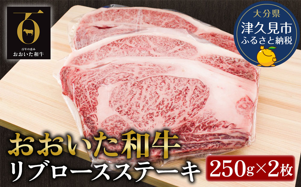 おおいた和牛 リブロースステーキ約250g×2枚(合計500g） 和牛 豊後牛 赤身肉 焼き肉 焼肉 大分県産 九州産 津久見市 熨斗対応【tsu001808】