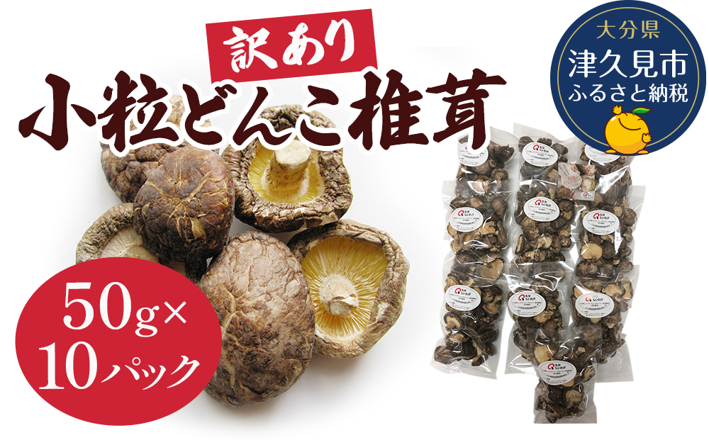 乾燥椎茸 国産 訳あり 小粒どんこ 50g×10パック 乾燥 しいたけ 干し椎茸 乾し椎茸 乾燥野菜 大分県 津久見市 九州産野菜【tsu003309】