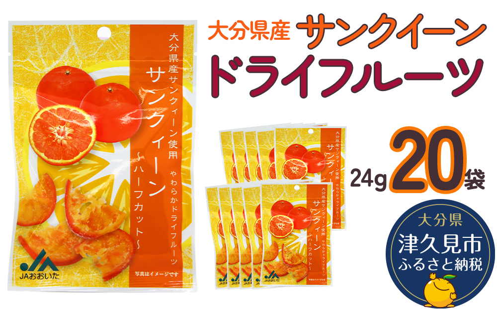 サンクイーンドライフルーツ 24g×20袋 熨斗対応 ドライフルーツ 柑橘系 オレンジ ミカン ドライオレンジ みかん 大分県産 九州産 津久見市 熨斗対応【tsu0001028】