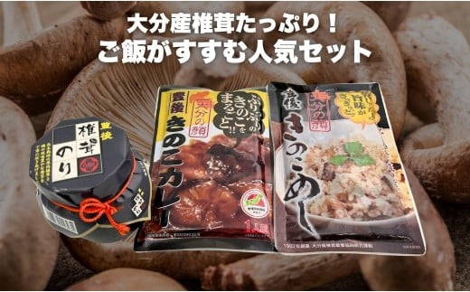 【レトルトカレー】豊後きのこのレトルトカレー＋豊後きのこめし＋椎茸海苔160g | レトルトカレー レトルト カレー れとるとかれー きのこカレー レトルトのカレー 津久見市 【tsu004607】