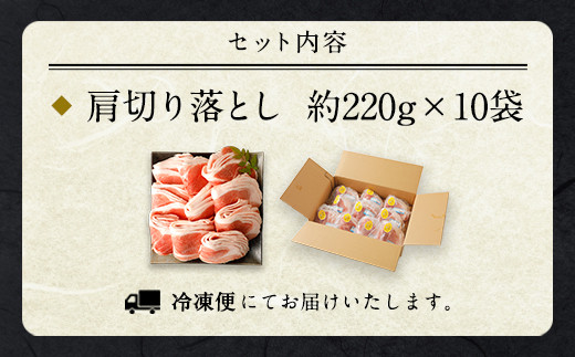 大分県産ブランド豚「米の恵み」肩切り落とし 約2.2kg 220g×10袋 小分け