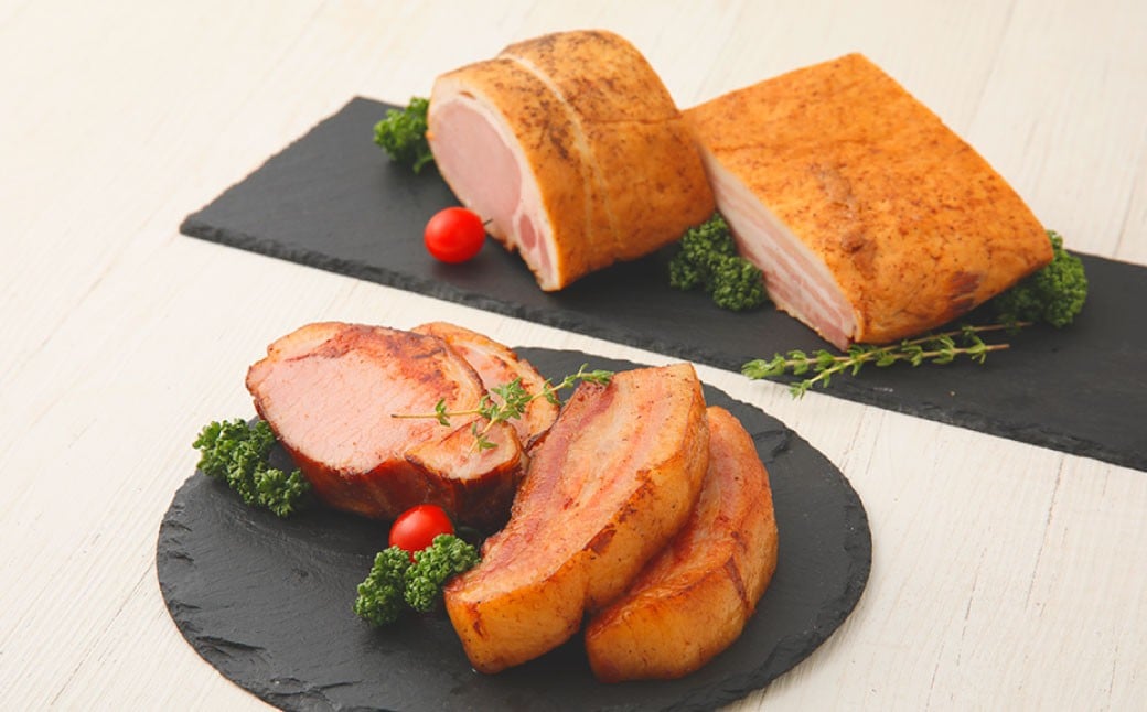 【6ヶ月定期便】 久住高原手作りベーコン・ロースハムゴロゴロセット