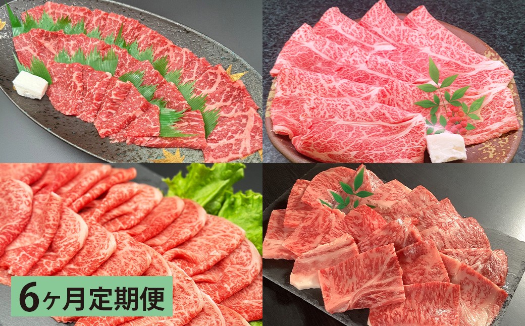 【6ヶ月定期便】 【焼肉・しゃぶしゃぶ食べ比べ】 おおいた和牛（赤身焼肉・赤身スライス・肩ロース焼肉・肩ローススライス） 各約800g 計約3.2kg
