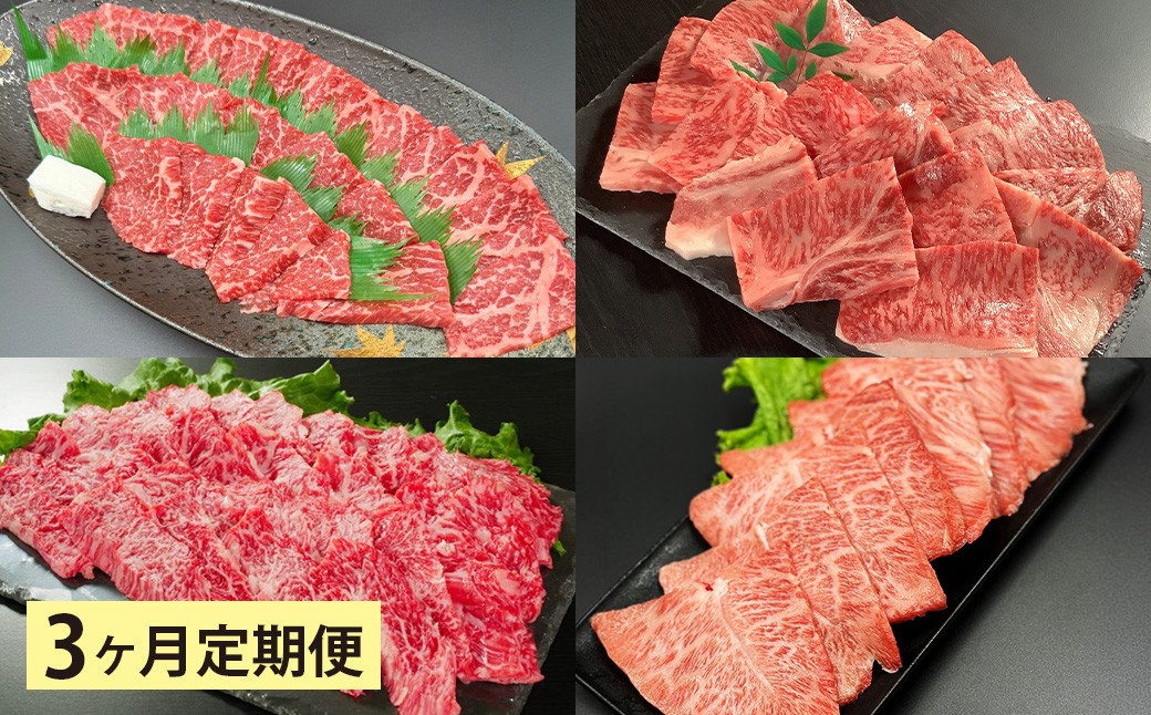 【3ヶ月定期便】 【盛々焼肉食べ比べ】 おおいた和牛（赤身・肩ロース・上カルビ・ミスジ） 各約800g 計約3.2kg