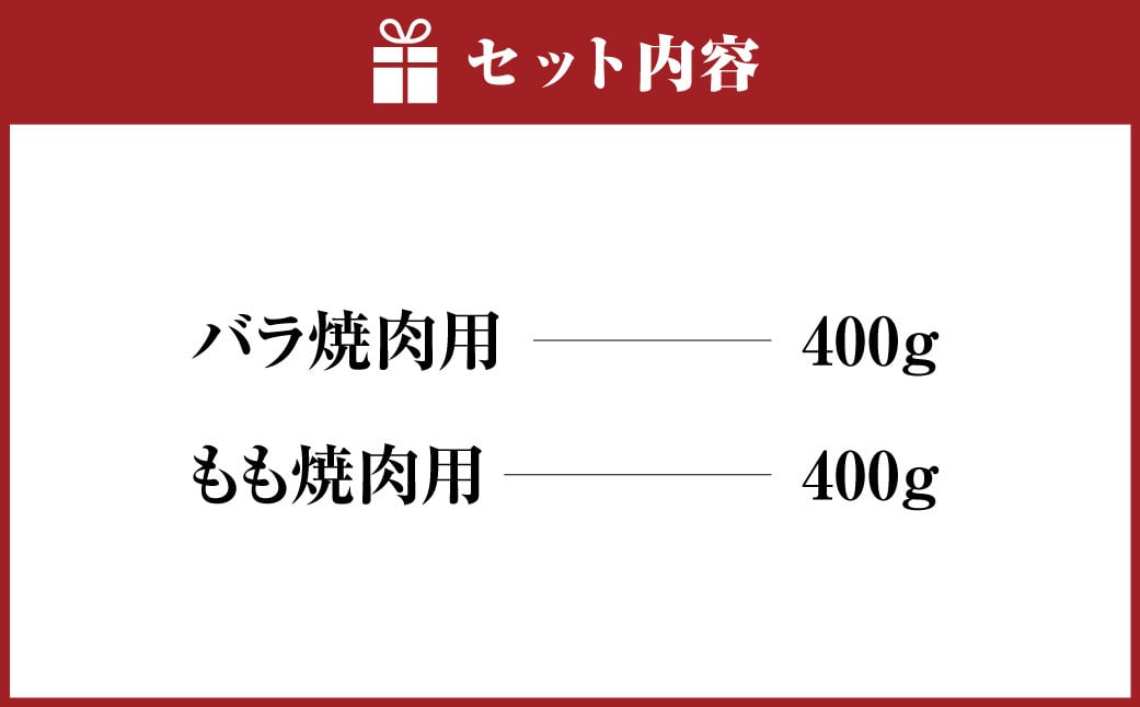 【おおいた和牛】焼肉用 バラ 400g もも 400g 計800g 豊後牛 【上位等級（肉質4等級以上）】