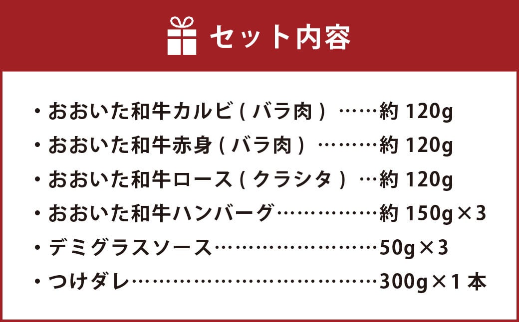 おおいた和牛 詰め合わせ セット （合計約 810g ）つけダレ付 