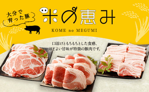 大分県産ブランド豚「米の恵み」豚肉5種 盛り合わせ 計3.4kg 豚肉