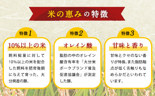 大分県産ブランド豚「米の恵み」豚肉5種 盛り合わせ 計3.4kg 豚肉