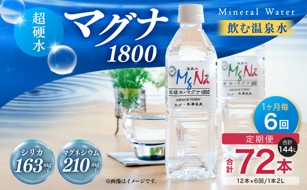 【定期便・6ヶ月連続】「マグナ1800」2L×12本×6回 計144L