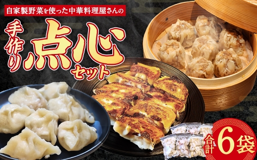 自家製野菜を使った中華料理屋さんの手作り点心セット 3種 餃子・水餃子・焼売 計6袋（各2袋） 計114個