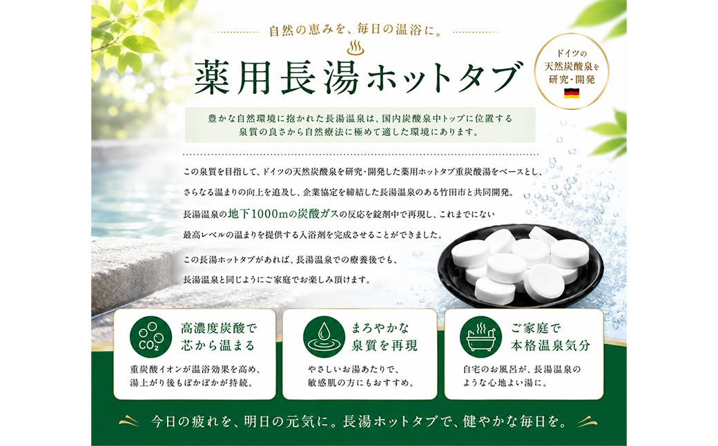【3ヵ月定期便】 【薬用 入浴剤】 長湯ホットタブ Classic 45錠入（1袋）×3回 計135錠