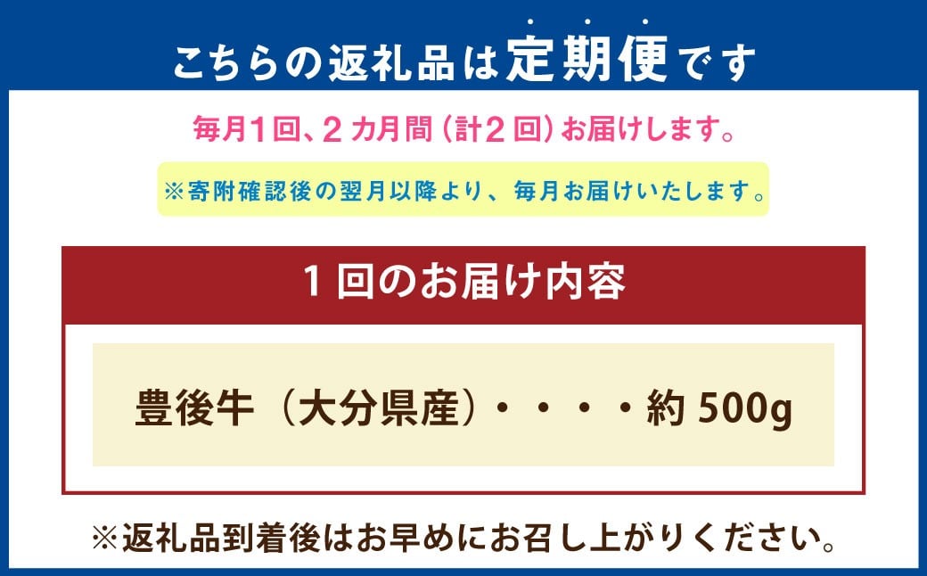 【2ヶ月定期便】 豊後牛 すき焼き用 約500g