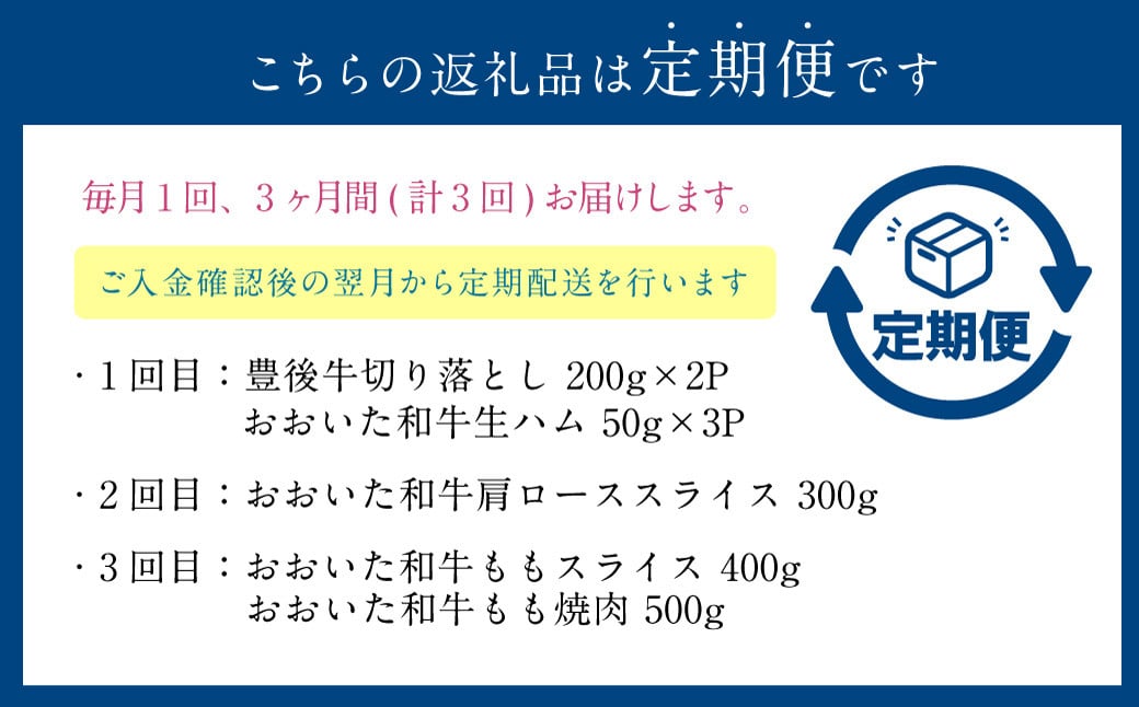 【3ヶ月定期便】 黒毛和牛 おおいた和牛＆豊後牛