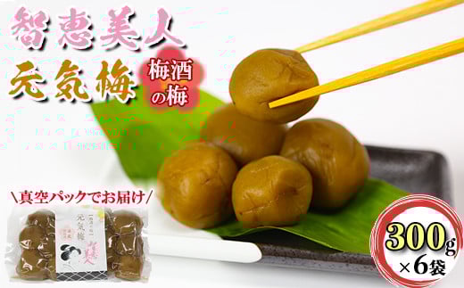 智恵美人 元気梅 （梅酒の梅） 300g×6袋セット【中野酒造】 梅酒  小分け ギフト 贈答 ＜110-024_6＞
