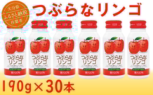 つぶらなリンゴ 30本 190g ／ つぶらな つぶらなリンゴ ジュース 清涼飲料水 人気 子供 おすすめ 果汁飲料 ご当地ジュース りんご りんごジュース 飲料 30本 詰めあわせ ギフト プレゼント セット 贈答 家庭用 JAフーズおおいた ＜131-105＞
