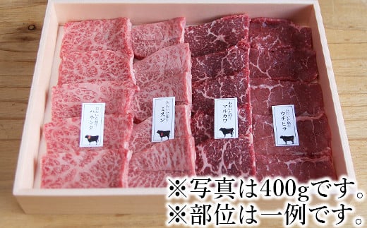 【12月26日決済分まで年内発送】おおいた和牛希少部位4種焼肉食べ比べセット400g【匠牧場】 牛肉 焼肉 牛 焼肉用 和牛 おすすめ 国産 赤身 食べ比べ おおいた和牛 バーベキュー ＜102-011_5＞