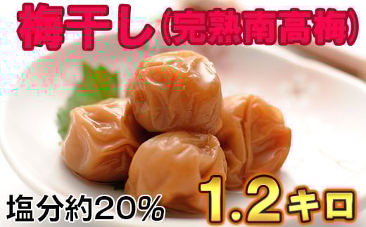 ひらそ農園の完熟南高梅の梅干し　1.2kg（塩分約20%） 梅干し 国産 南高梅 1キロ 冷蔵便 クール便 ＜004-103＞
