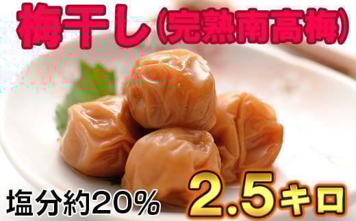 ひらそ農園の完熟南高梅の梅干し　2.5kg（塩分約20%） 梅干し 国産 南高梅 2キロ 冷蔵便 クール便 ＜004-104＞
