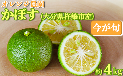 オレンジ農園のかぼす 約4kg（大分県杵築市産） 先行予約 果物 フルーツ 9月 10月 11月 ＜114-004_5＞