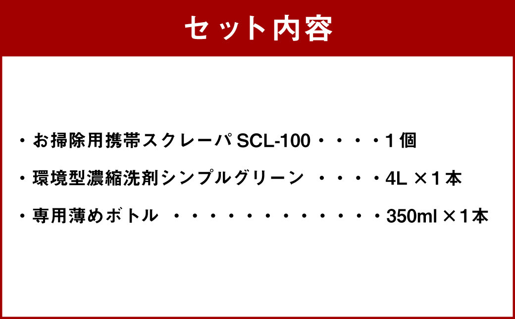 116-562 お掃除用携帯 スクレーパ & 洗剤セット 洗剤 工具