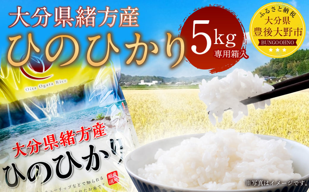 009-1280 令和6年産 大分県 緒方産 ひのひかり 5kg 専用箱入り