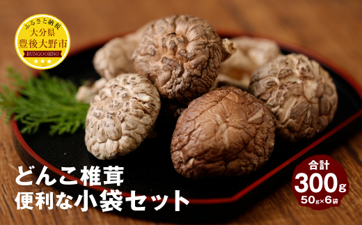 015-958x1 【14営業日以内発送】 原木椎茸 どんこ椎茸 小袋セット  300g（50g×6袋）うまみだけ