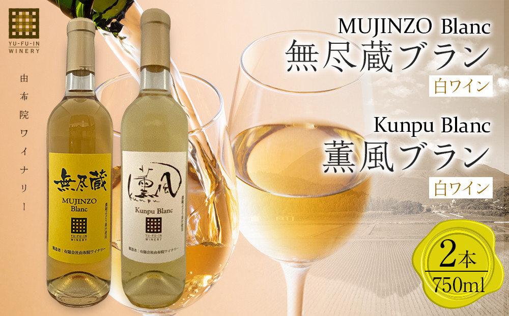 無尽蔵ブラン・薫風ブラン 白ワイン 750ml×各1本 計2本＜由布院ワイナリー＞