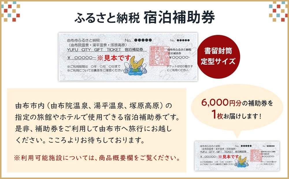 【由布市（湯布院、由布院、湯平、塚原高原）】ふるさと納税宿泊補助券6,000円分