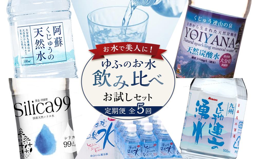 【定期便 全5回】お水で美人に！ゆふのお水飲み比べ お試しセット（総量500ml×132本！）