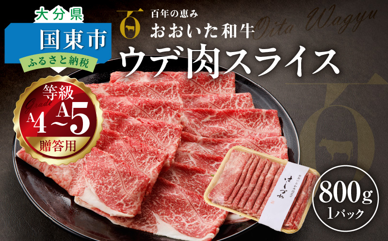 【贈答用】A4〜A5等級 おおいた和牛ウデ肉スライス800g（1パック）_2420R