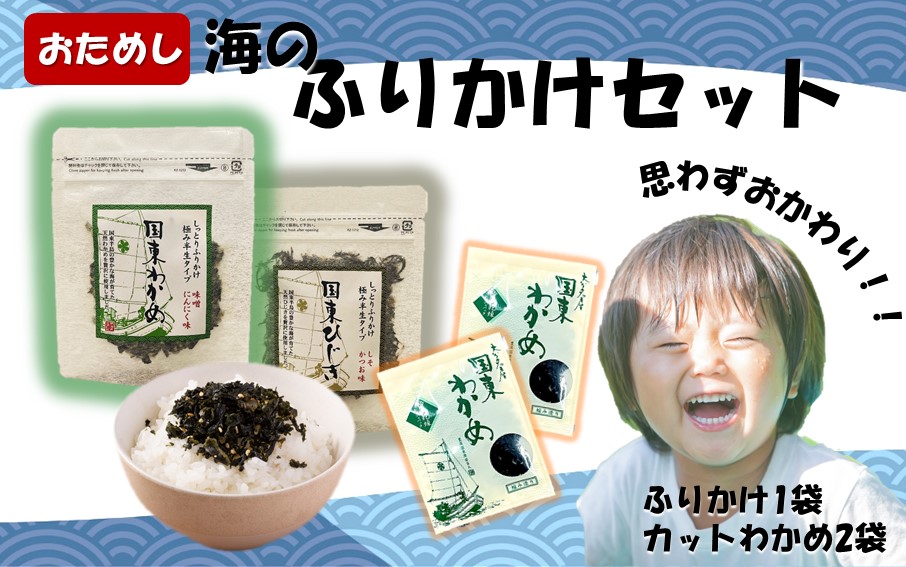 ＼雑誌で紹介されました！／どちらが届くかお楽しみ！ご飯が進む海のふりかけお試しセット（ わかめ or ひじき ＆ 乾燥カットわかめ 2袋）_2515R