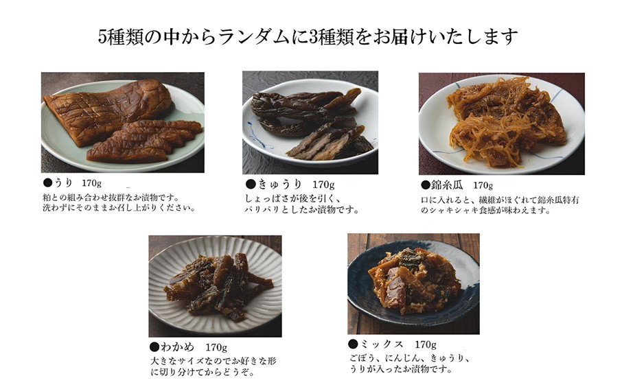 【10月から発送予定】西の関の酒粕で作ったこだわりの奈良漬け「季節のケベス漬け」1箱ランダム3種セット（計510g）_2106R