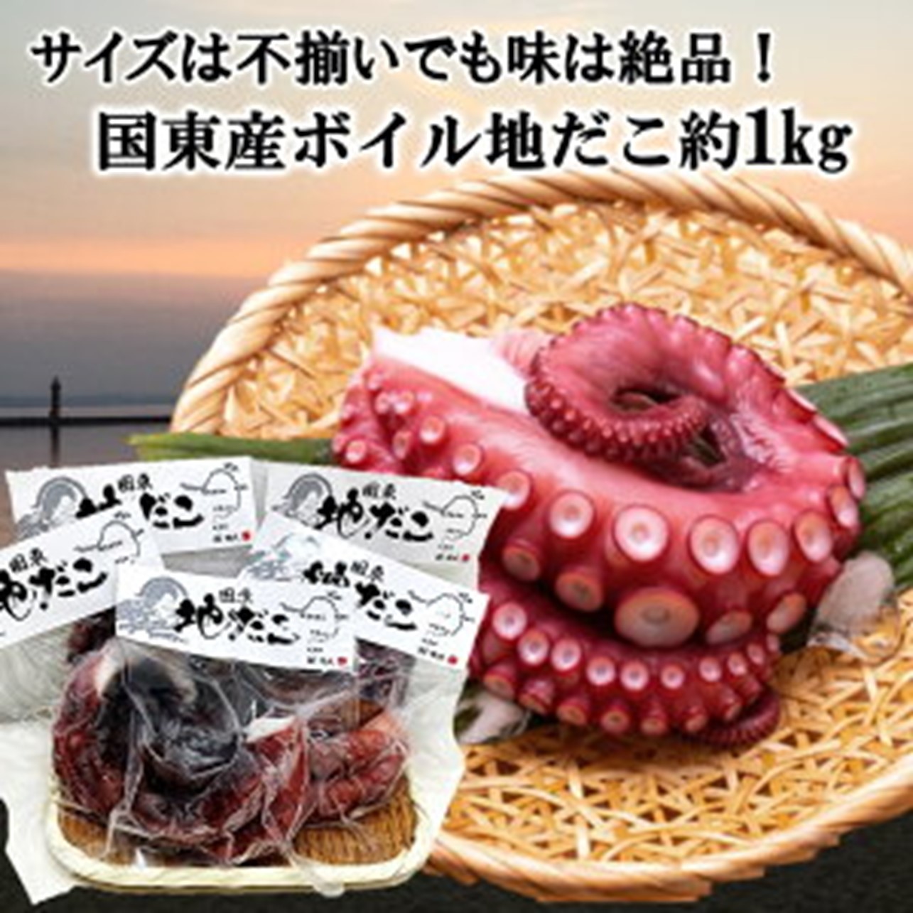 サイズは不揃いでも味は絶品！国東産ボイルたこ足約1kg_2561R