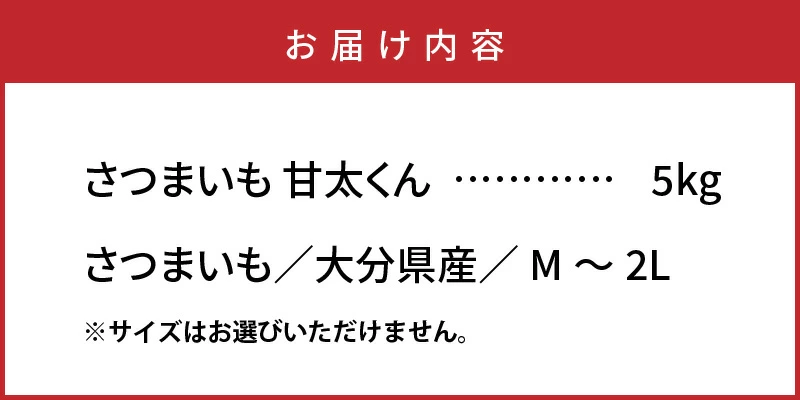 【先行予約】さつまいも 甘太くん 5kg 大分県産 M〜2L _2291R