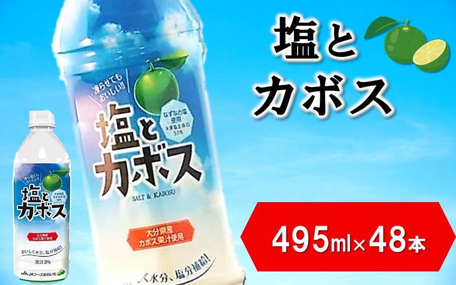 塩とカボス 2ケース/495ml×48本 ドリンク ジュース 大分県産 _2681R-2