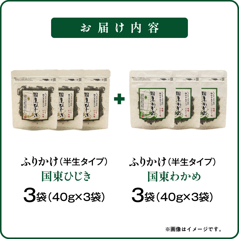 ごはんが進む！海のふりかけ 6袋（わかめ3・ひじき3） 半生 ソフトタイプ_2515R-4