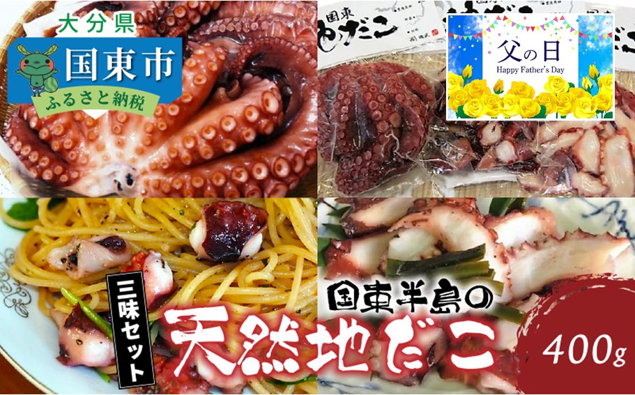 【父の日ギフト】国東半島の天然地だこ三味セット/計400g_2557R