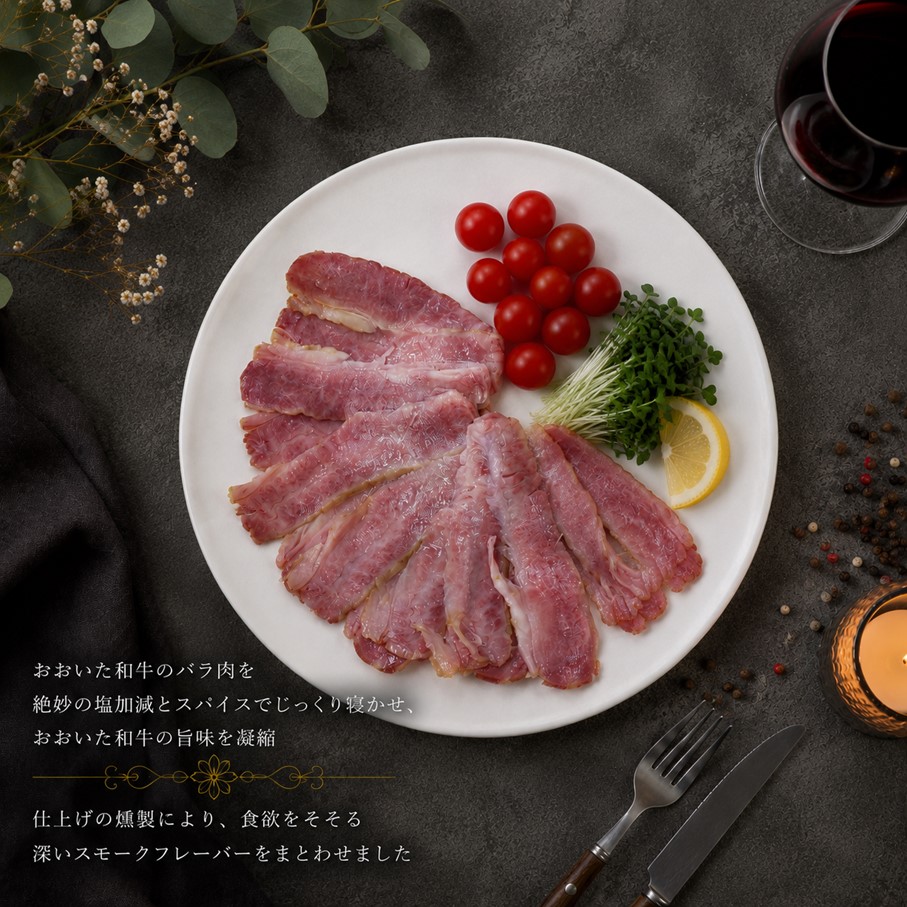 くにさきスモークビーフ 100g×10P / おおいた和牛バラ肉の燻製（国東市ふるさと納税限定品）_2804R-3