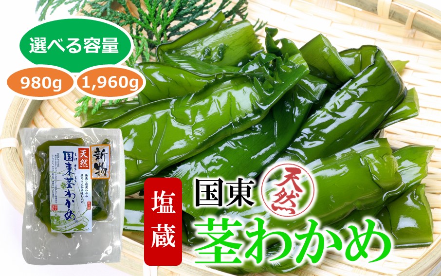 コリコリ食感がクセになる！ 国東 天然 茎わかめ 280g×6P + 140g×2P（湯通し塩蔵 1,960g）_2550R-2