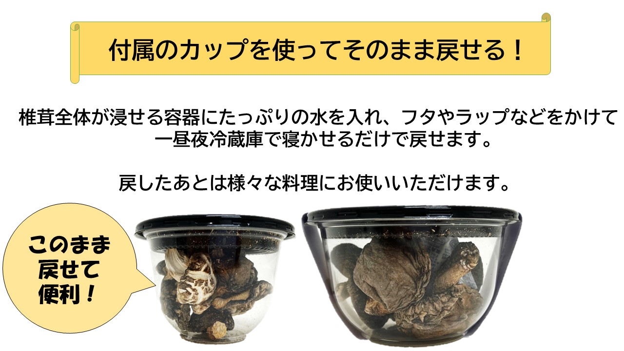 国東の厳選肉厚カップ乾し椎茸 くにまる 特大1・小2_2547R