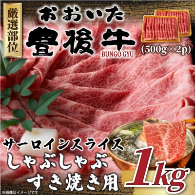 【毎月定期便】厳選部位 おおいた豊後牛サーロインしゃぶすき焼き用1kg 500g×2(日出町)全3回【配送不可地域：離島】【4074265】