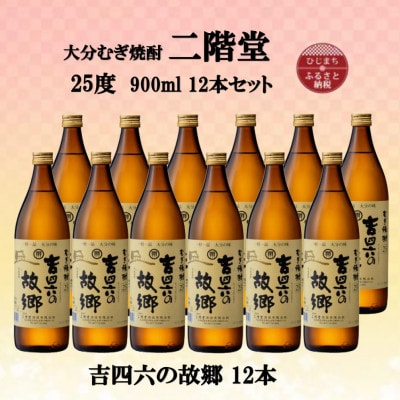 大分むぎ焼酎　二階堂吉四六の故郷25度(900ml)12本セット【1494443】