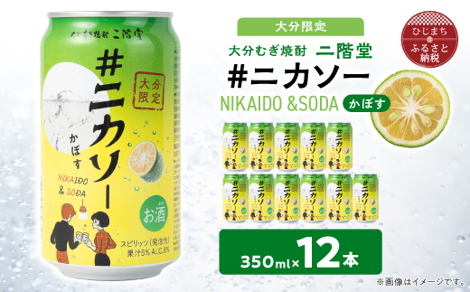 【大分限定】大分むぎ焼酎 二階堂 #ニカソー缶カボス 350ml×12本 AG59【1678248】