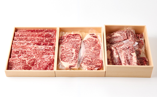 おおいた和牛 満足セット(カルビ焼肉・赤身すき焼き・サーロインステーキ)【配送不可地域：離島】【1395462】