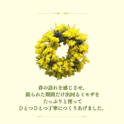 【2027年3月より順次発送予定】日出町から春をお届け♪ふわふわのミモザをたっぷり使ったリース【配送不可地域：離島】【1742524】