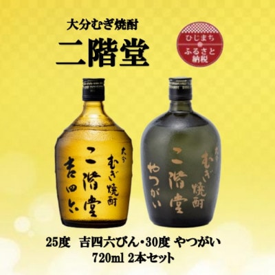 大分むぎ焼酎　二階堂吉四六瓶25度とやつがい30度(720ml)2本セット【1515087】